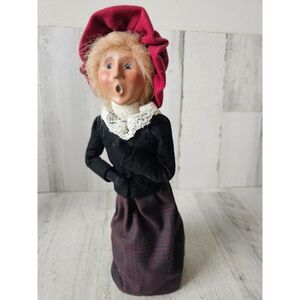 Byers choice lady caroler Victorian 1997 Xmas decor hat